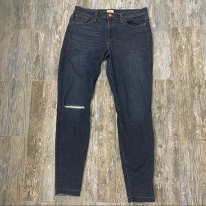 J. Crew distressed toothpick jeans